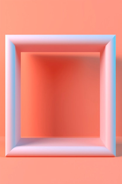 Foto gratuita renderización en 3d de la forma cuadrada rosada