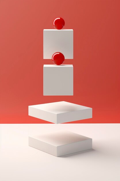 Renderización en 3D de formas flotantes geométricas