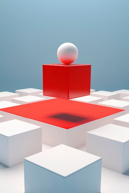 Renderización 3D de formas flotantes geométricas