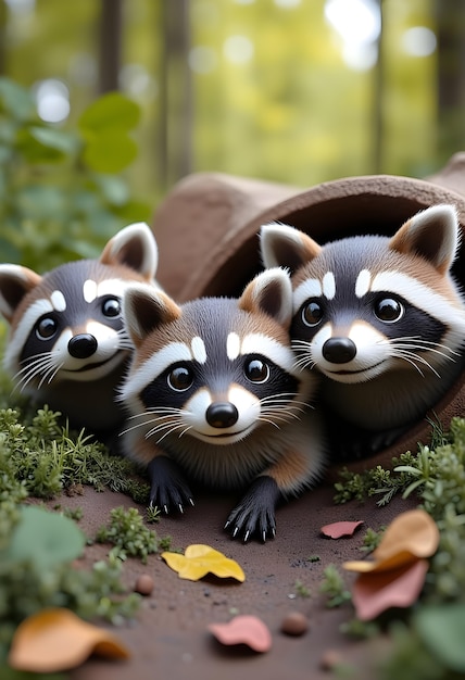 Renderización en 3D de la ilustración de animales