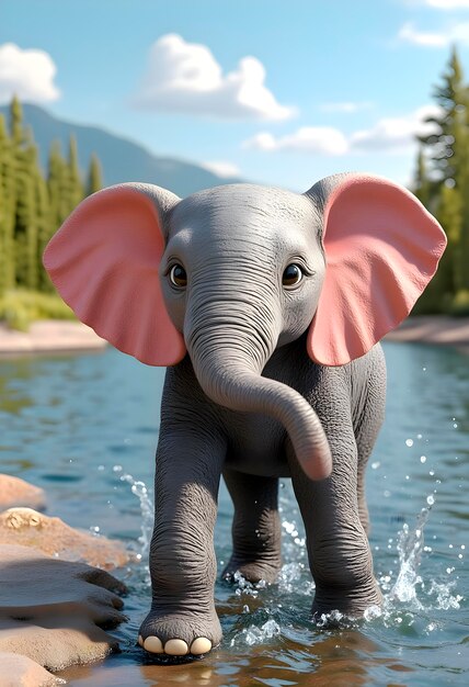 Renderización en 3D de la ilustración de animales