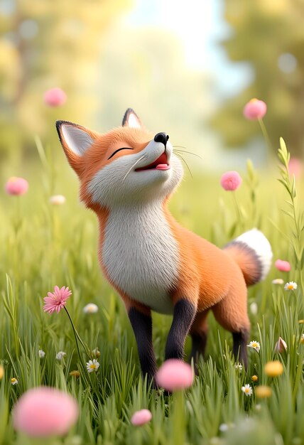 Renderización en 3D de la ilustración de animales