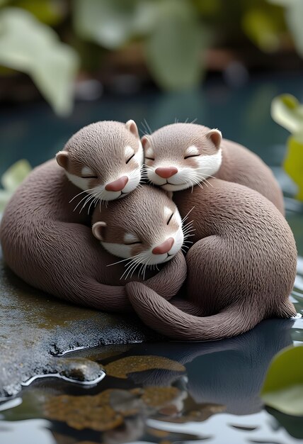 Renderización en 3D de la ilustración de animales