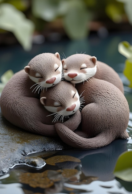 Renderización en 3D de la ilustración de animales