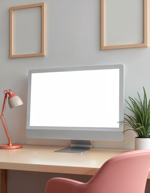 Renderización en 3D de la ilustración de la computadora de escritorio
