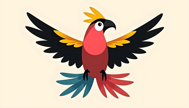 Foto gratuito renderización en 3d de la ilustración de un pájaro tropical
