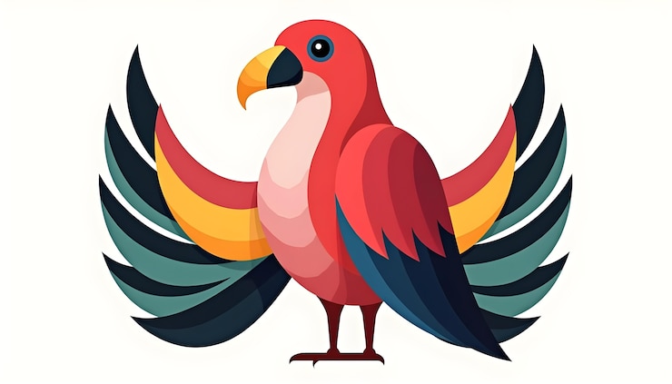 Foto gratuito renderización en 3d de la ilustración de un pájaro tropical