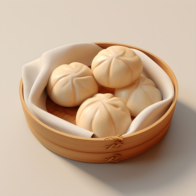 Renderización en 3D de los platos de la cena de la reunión china