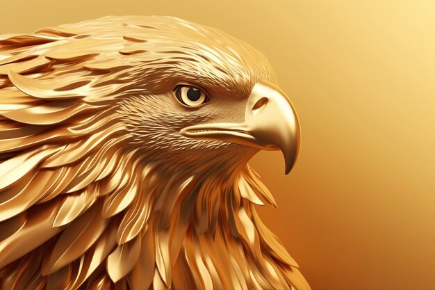 Renderización en 3D del retrato del águila