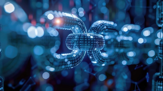 Renderización 3D de la tecnología blockchain