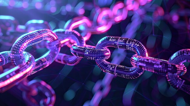 Renderización 3D de la tecnología blockchain