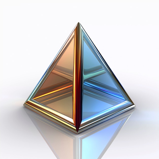 Foto gratuita renderización en 3d del triángulo de neón