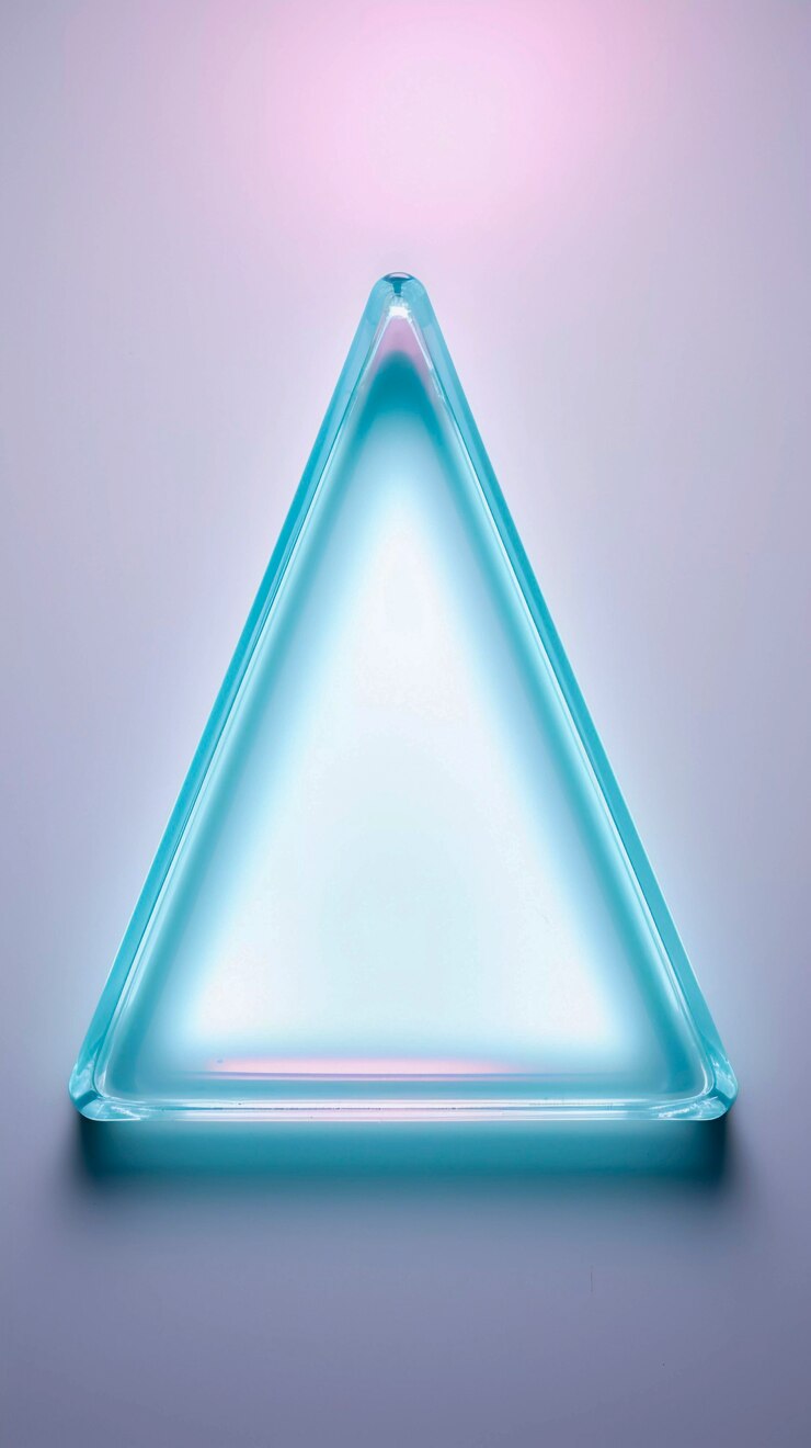 Foto gratuito renderización en 3d del triángulo de neón