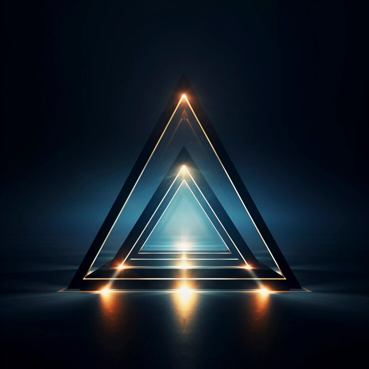 Foto gratuito renderización en 3d del triángulo