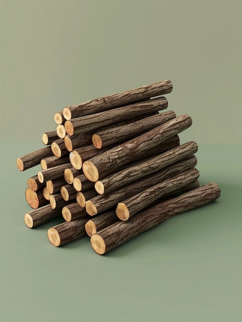 Foto gratuita renderización en 3d de troncos de madera