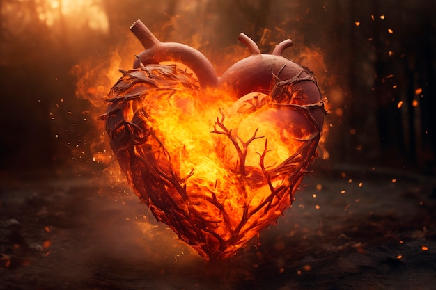 Foto gratuita renderización del concepto de corazón roto