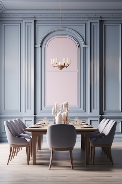 Foto gratuita renderización del elegante interior neoclásico