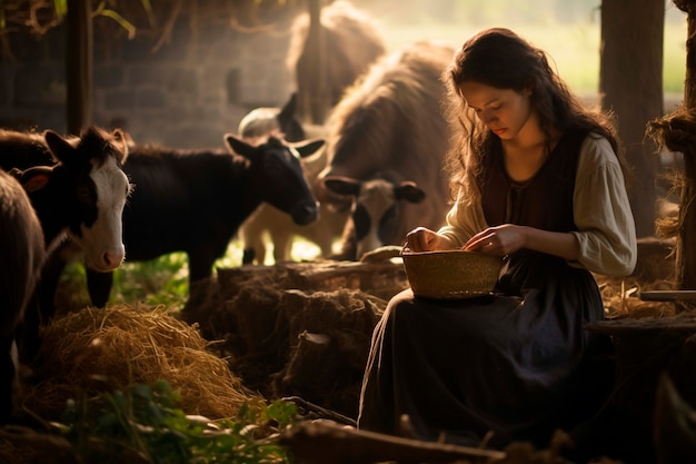 Foto gratuita renderización histórica medieval del campesino