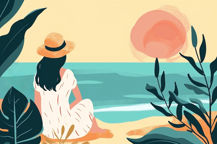 Foto gratuito renderización de la ilustración de arte digital de verano.