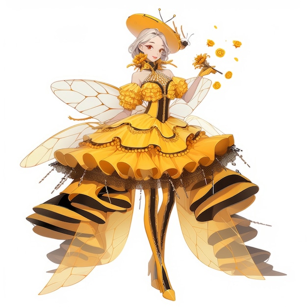 Foto gratuita renderización del personaje de anime de abeja