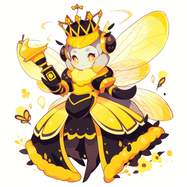 Renderización del personaje de anime de abeja