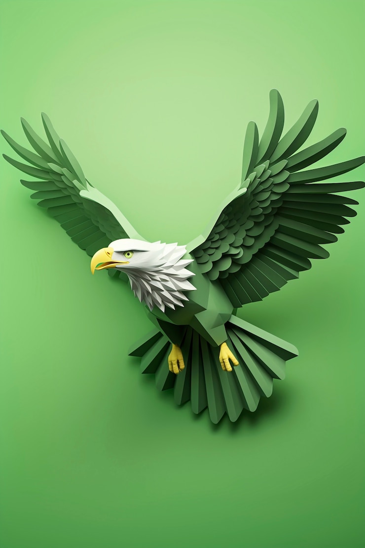 Foto gratuito renderizado en 3d de un águila con las alas abiertas