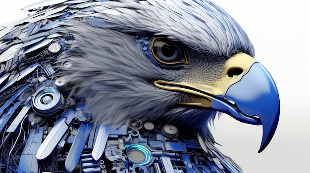 Renderizado en 3D del águila robótica