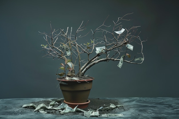 Foto gratuita renderizado en 3d del árbol del dinero