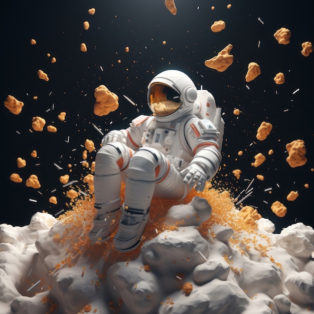 Foto gratuita renderizado en 3d del astronauta