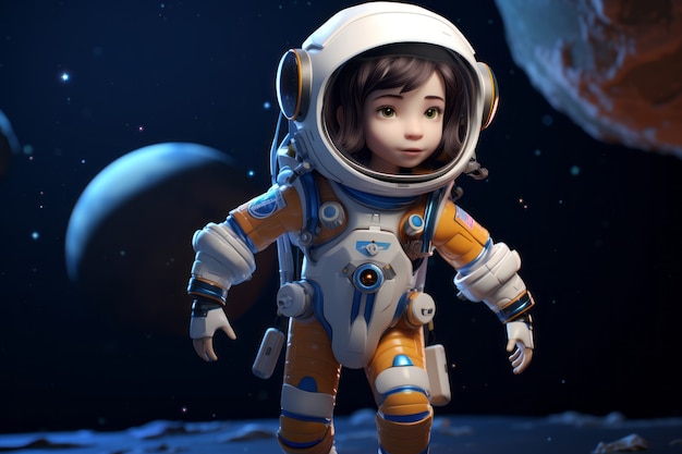 Renderizado en 3D del astronauta