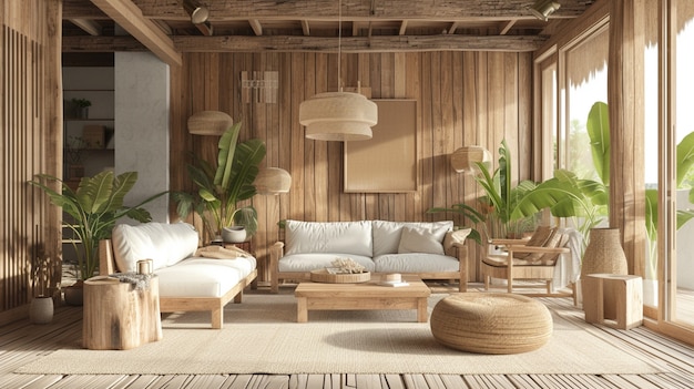 Foto gratuita renderizado en 3d de una casa de madera