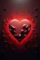 Foto gratuita renderizado en 3d de un corazón abstracto para el día de san valentín.