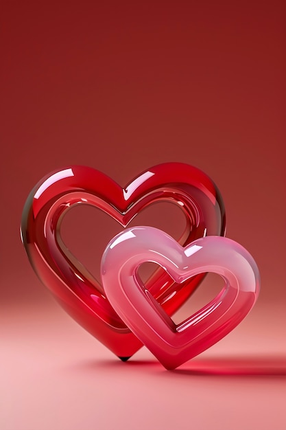 Renderizado en 3D de un corazón abstracto para el día de San Valentín.