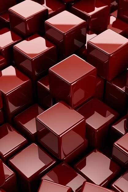 Renderizado en 3D de cubos rojos