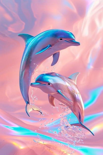 Renderizado en 3D de un delfín