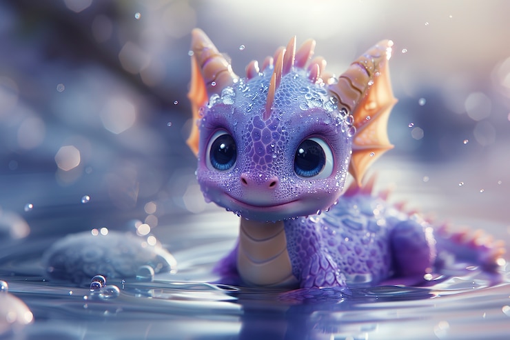 Foto gratuito renderizado en 3d de un dragón de dibujos animados