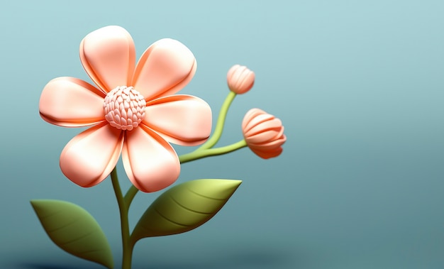 Foto gratuita renderizado en 3d de una flor