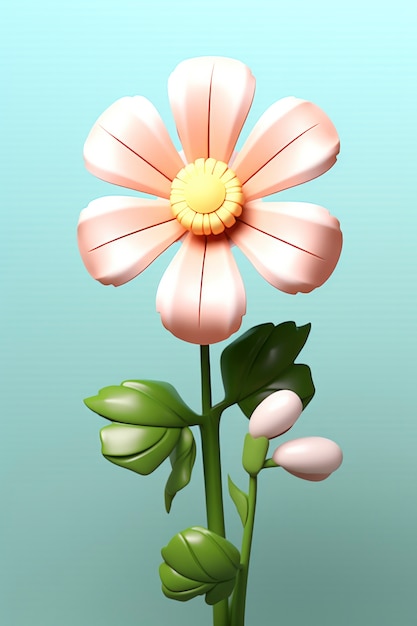 Renderizado en 3D de una flor