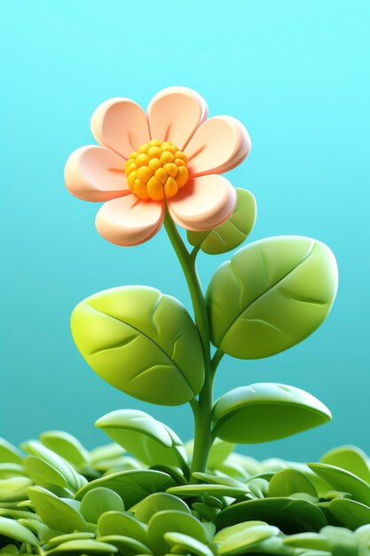 Foto gratuita renderizado en 3d de una flor