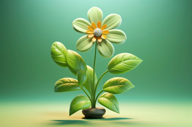 Renderizado en 3D de las flores