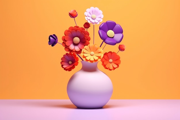 Foto gratuita renderizado en 3d de las flores