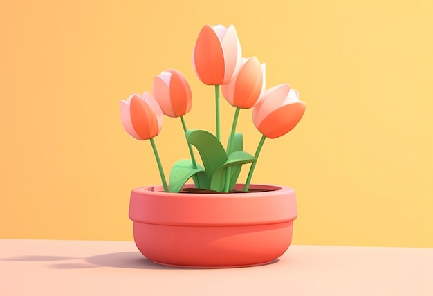 Foto gratuita renderizado en 3d de las flores