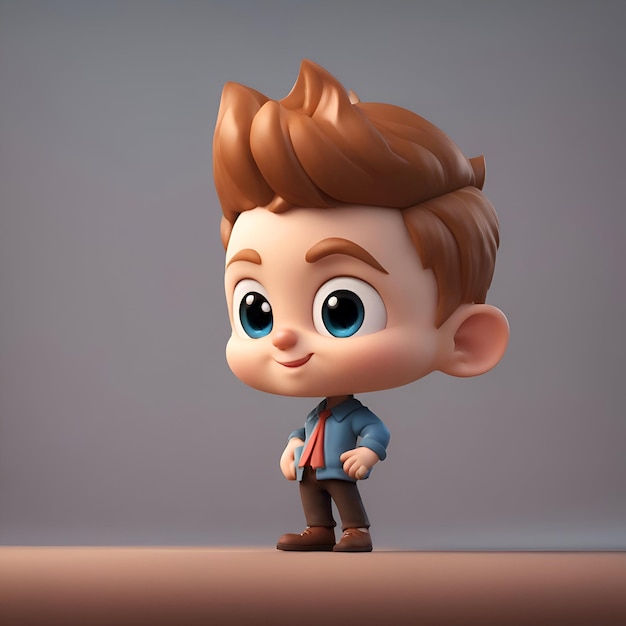 Foto gratuita renderizado en 3d de little boy con camiseta y pajarita