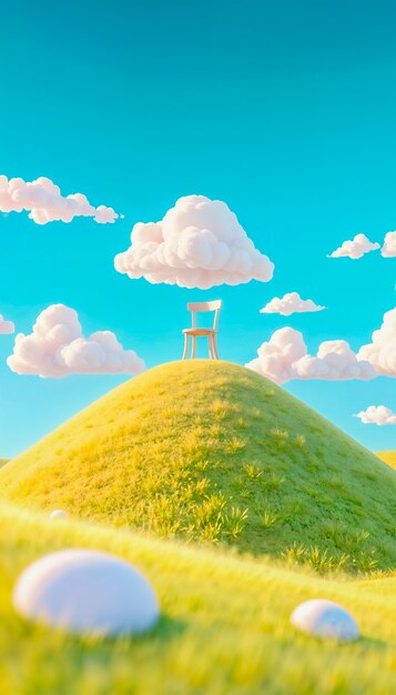 Renderizado en 3D de un paisaje de ensueño