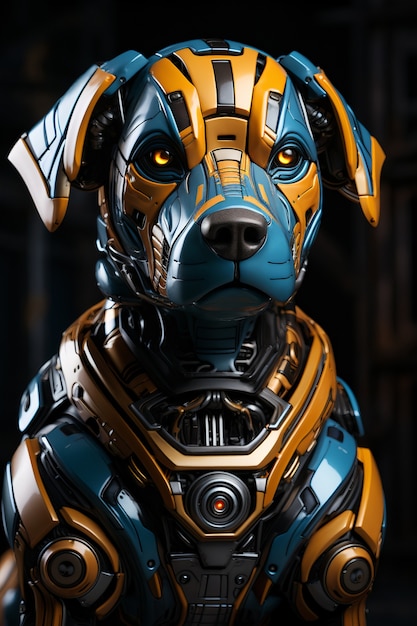 Renderizado en 3D de un perro robótico