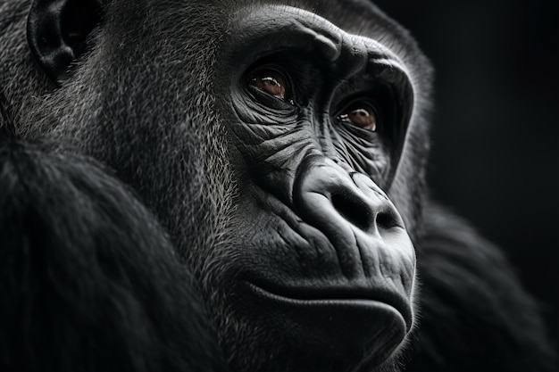 Renderizado en 3D del retrato del gorila