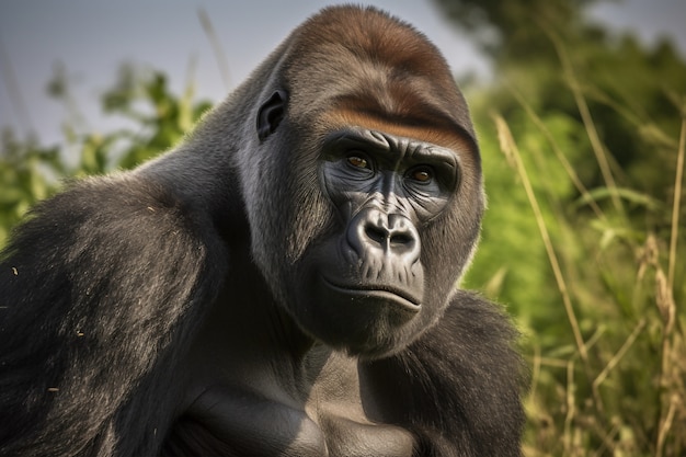Foto gratuita renderizado en 3d del retrato del gorila