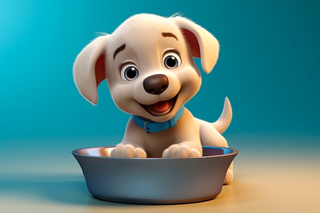 Foto gratuita renderizado en 3d de un retrato de perro de dibujos animados