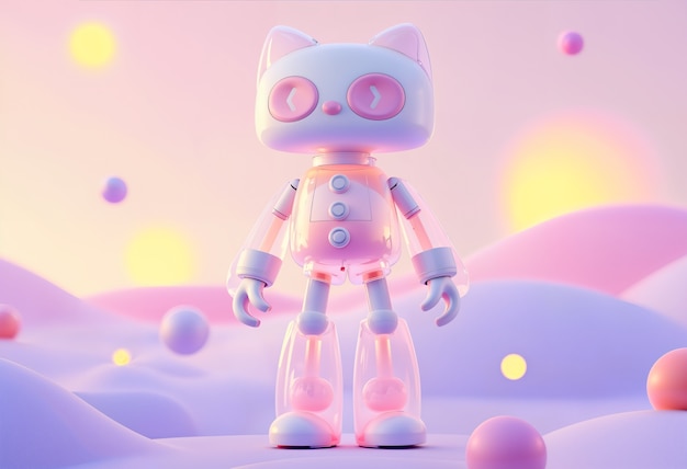 Renderizado en 3D de un robot lindo