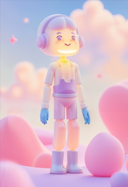 Renderizado en 3D de un robot lindo